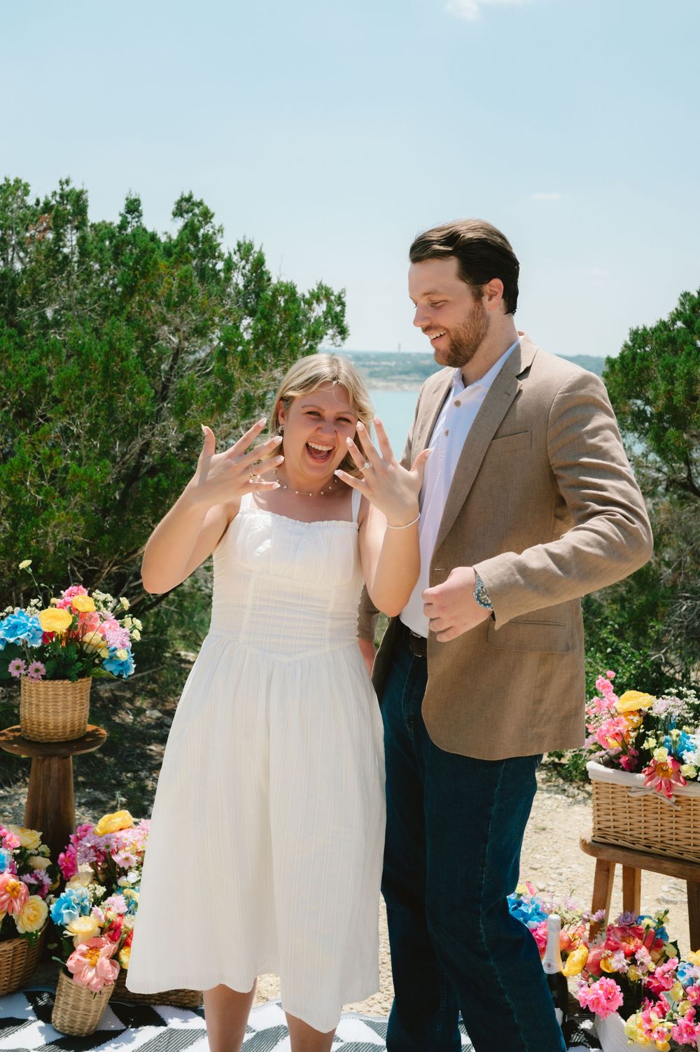 Surprise proposal and engagement photography in Canyon Lake, Texas
