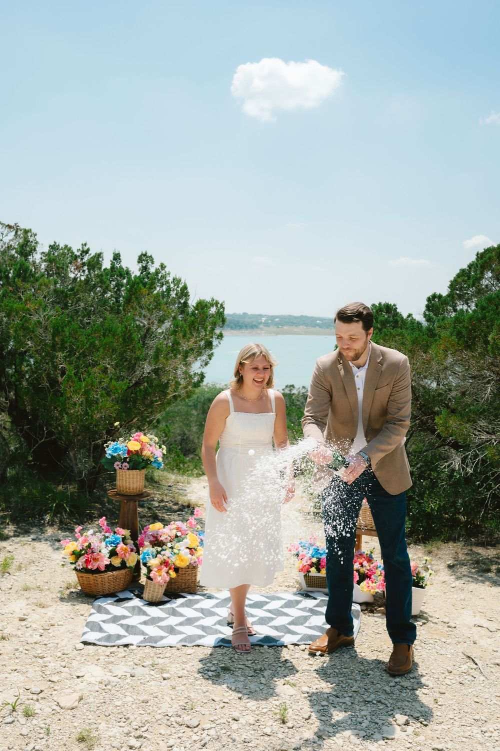 Surprise proposal and engagement photography in Canyon Lake, Texas