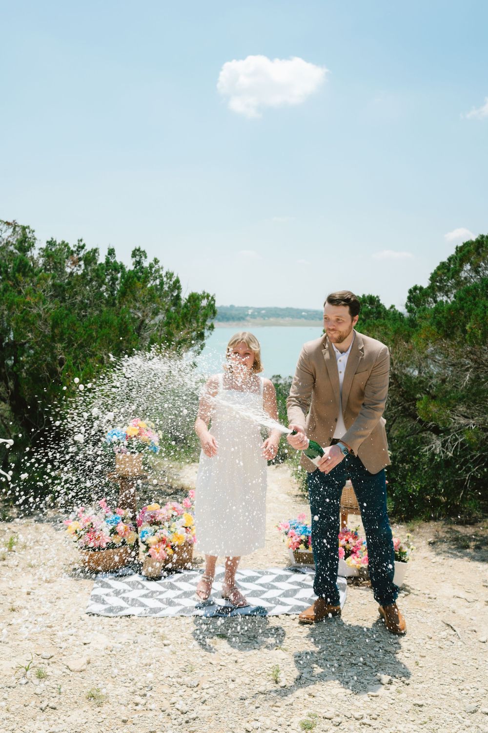 Surprise proposal and engagement photography in Canyon Lake, Texas