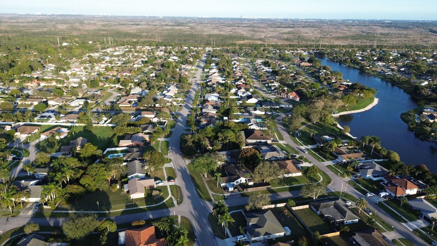 Aerial view of Royal palm beach