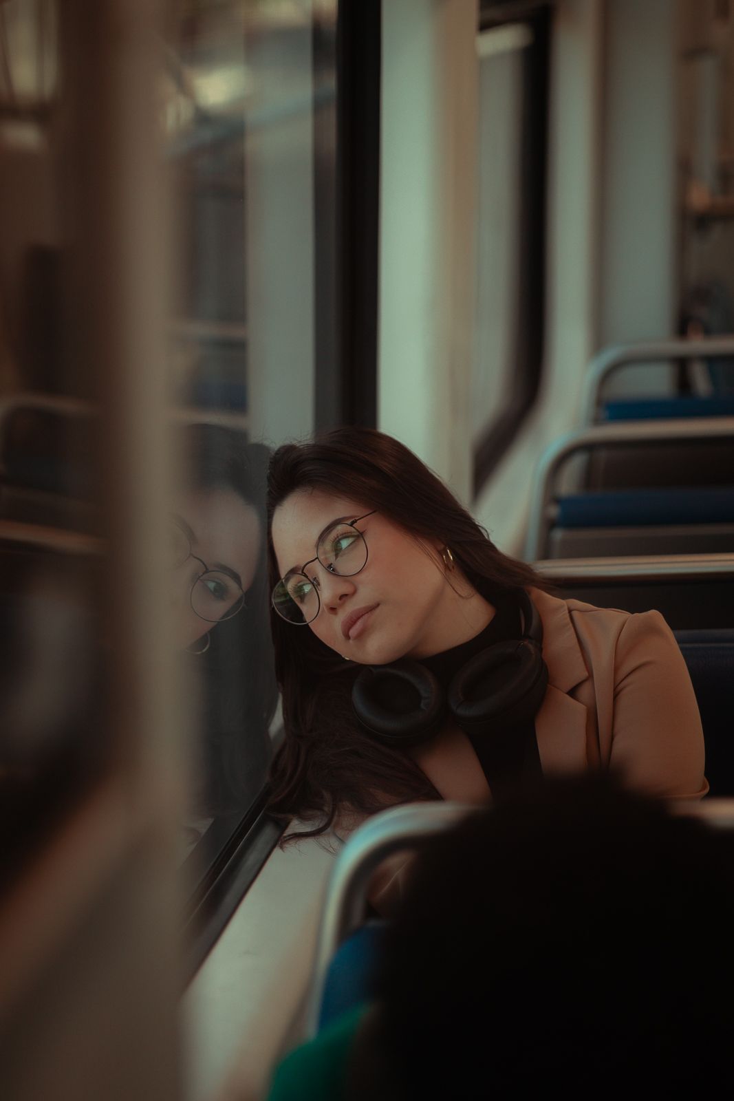 Editorial South Florida train portrait with soft lighting, cinematic close-up perfect for acting school performers. MannyPortraits.