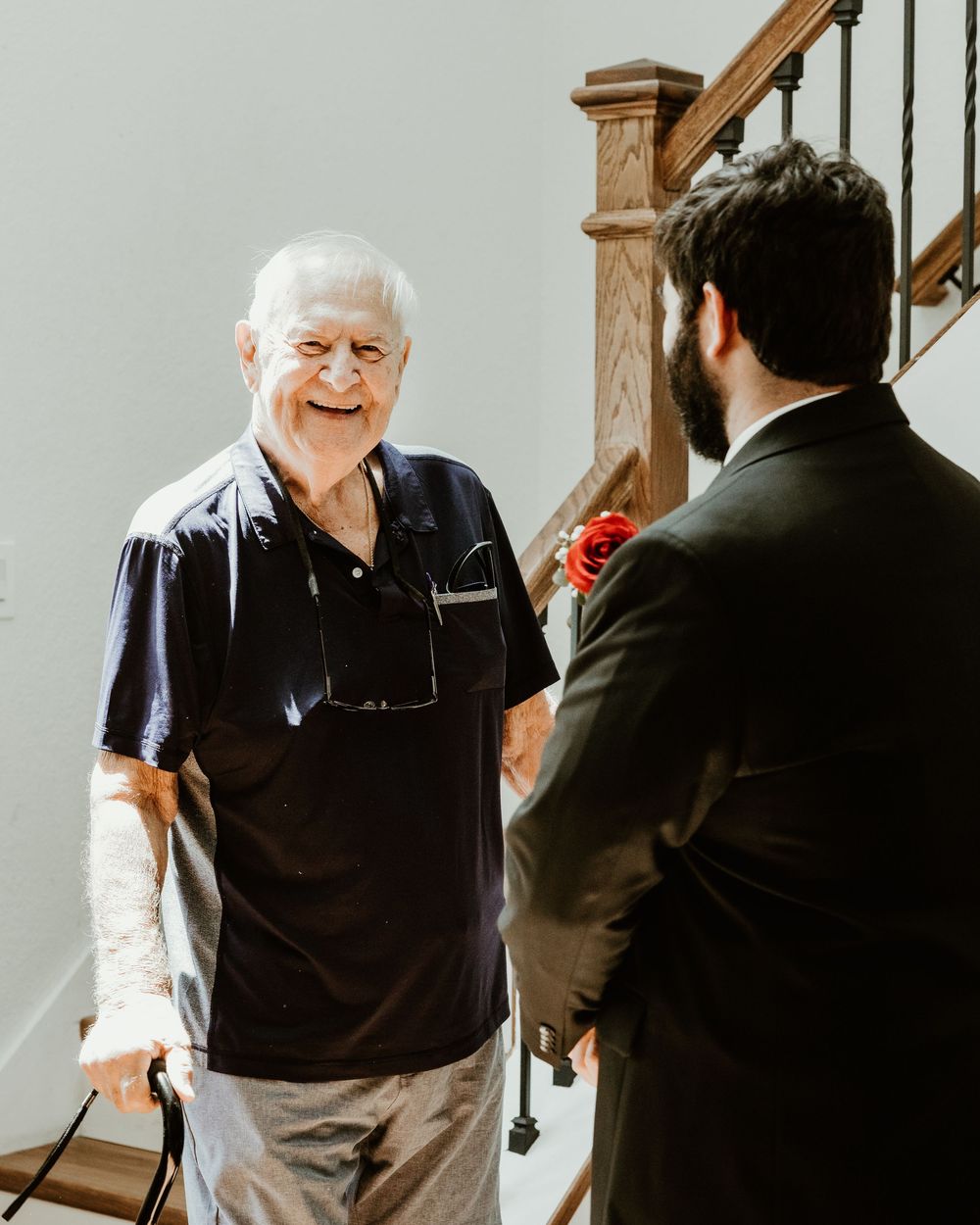 A heartwarming sequence of candid moments showing joyful expressions and laughter shared between two people.