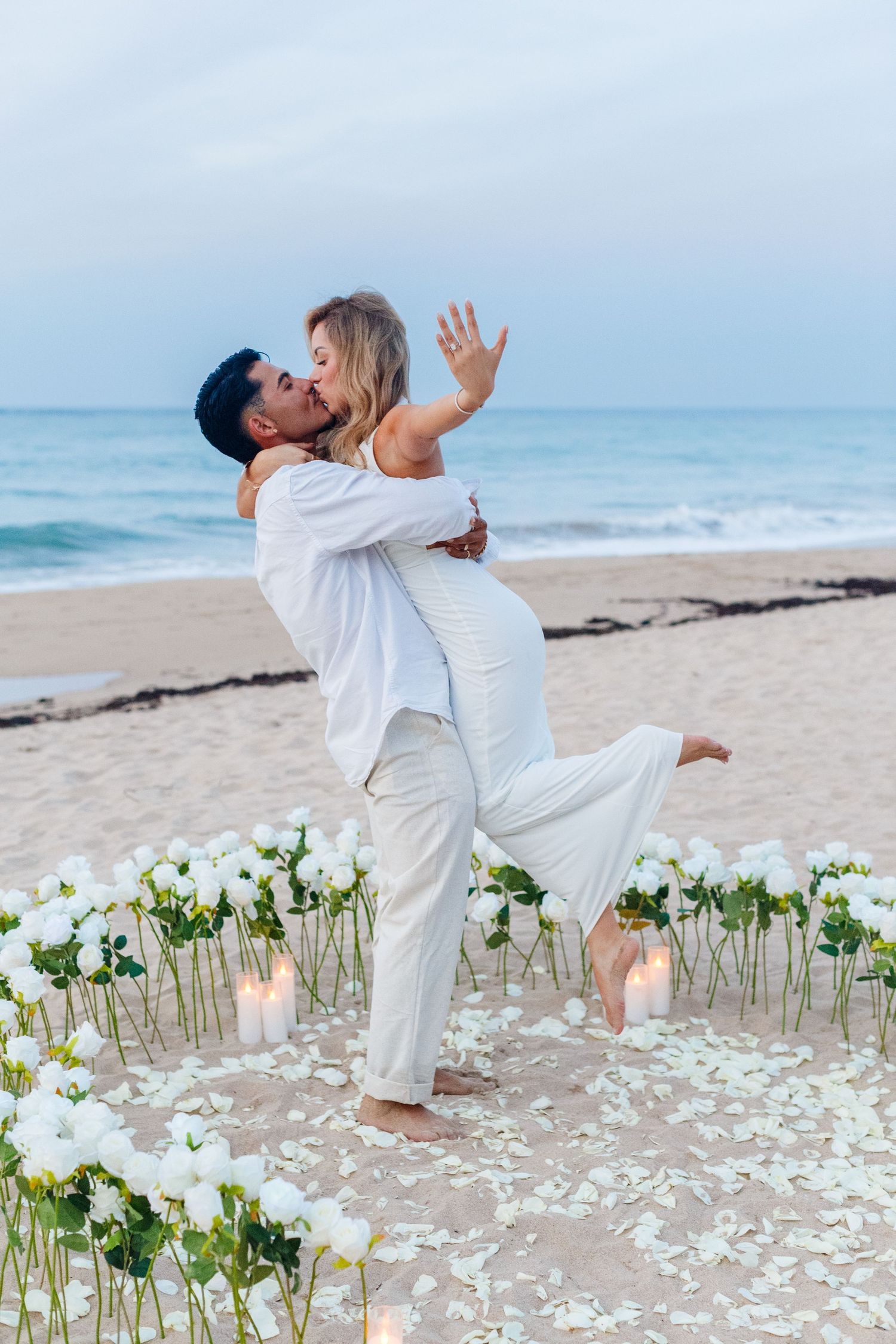 Couples portrait on the beach. Marriage proposal. San Juan, Puerto Rico.