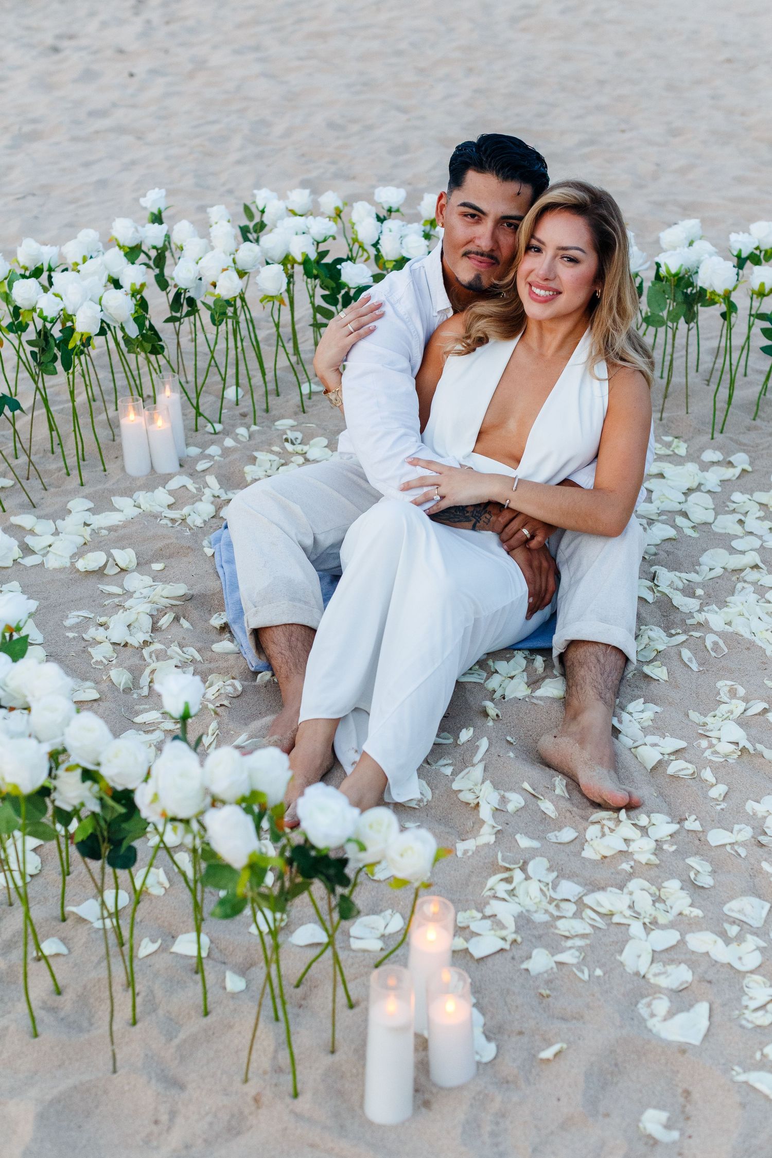 Couples portrait on the beach. Marriage proposal. San Juan, Puerto Rico.