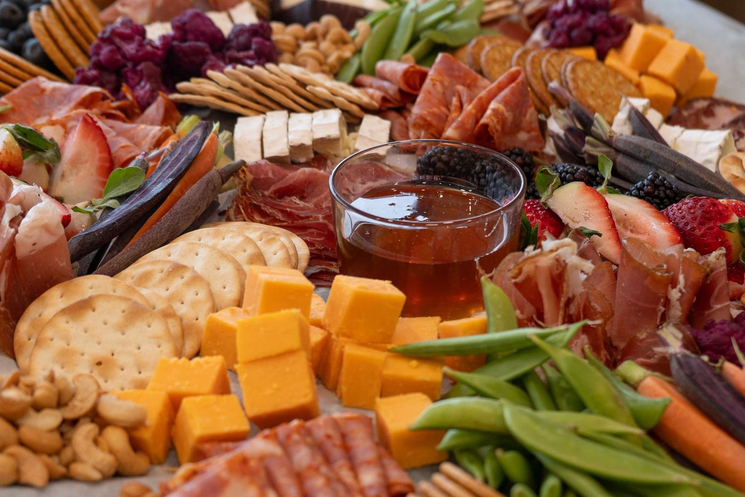Food table detail shot used as evergreen event marketing content for social posts and newsletters.
