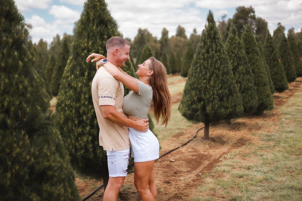 Candid couple portrait in Kingaroy, enjoying a love filled tender moment together