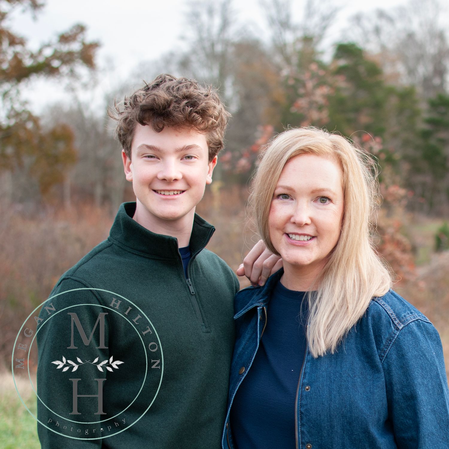 mom and teenage son at Lake Fairfax