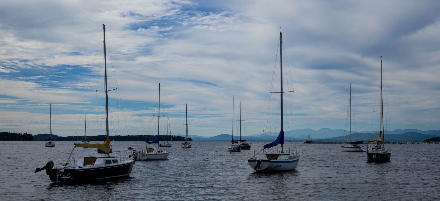 sailboats at rest; Burlington, VT