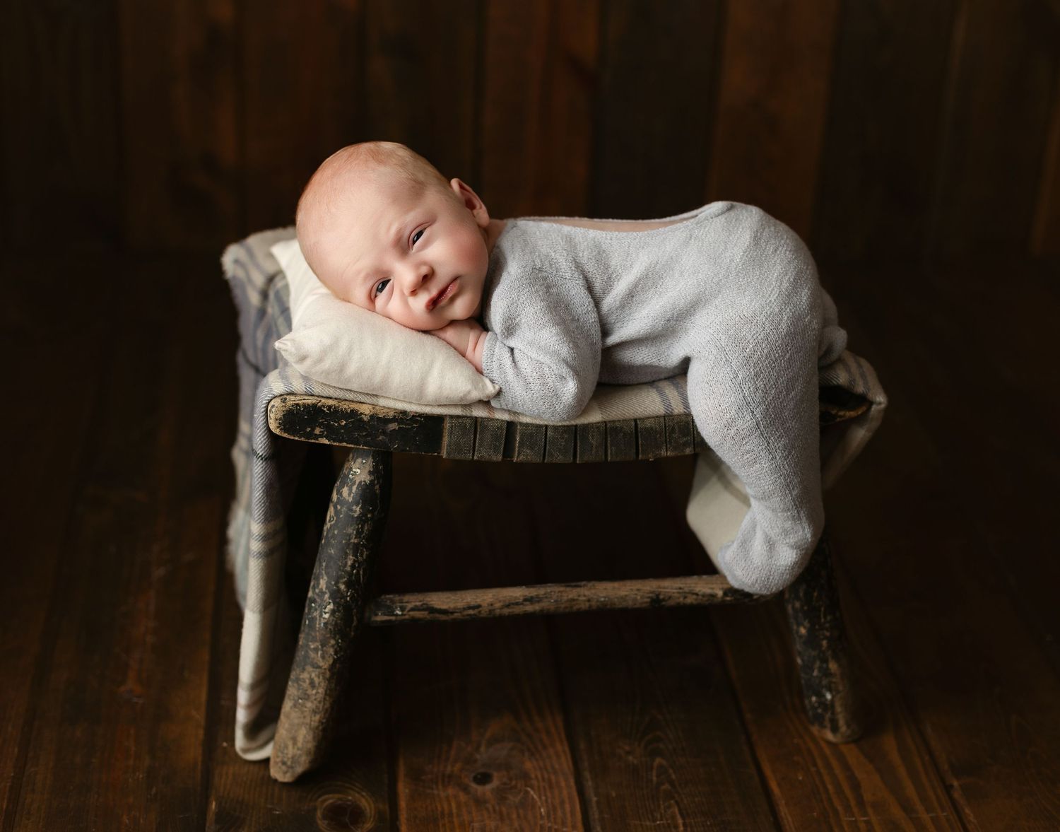 Newborn boy on prop. Greenville SC newborn photographer, Easley SC newborn photographer
