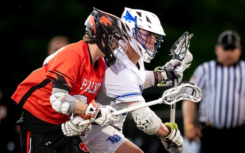 Lower Dauphin Falcons and Palmyra Cougars in close contact, PIAA Districts by Deanna Fox, SportsFox Photography based in Hershey PA