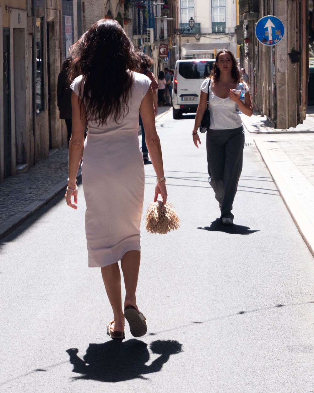 Beautiful woman on Lisbon streets