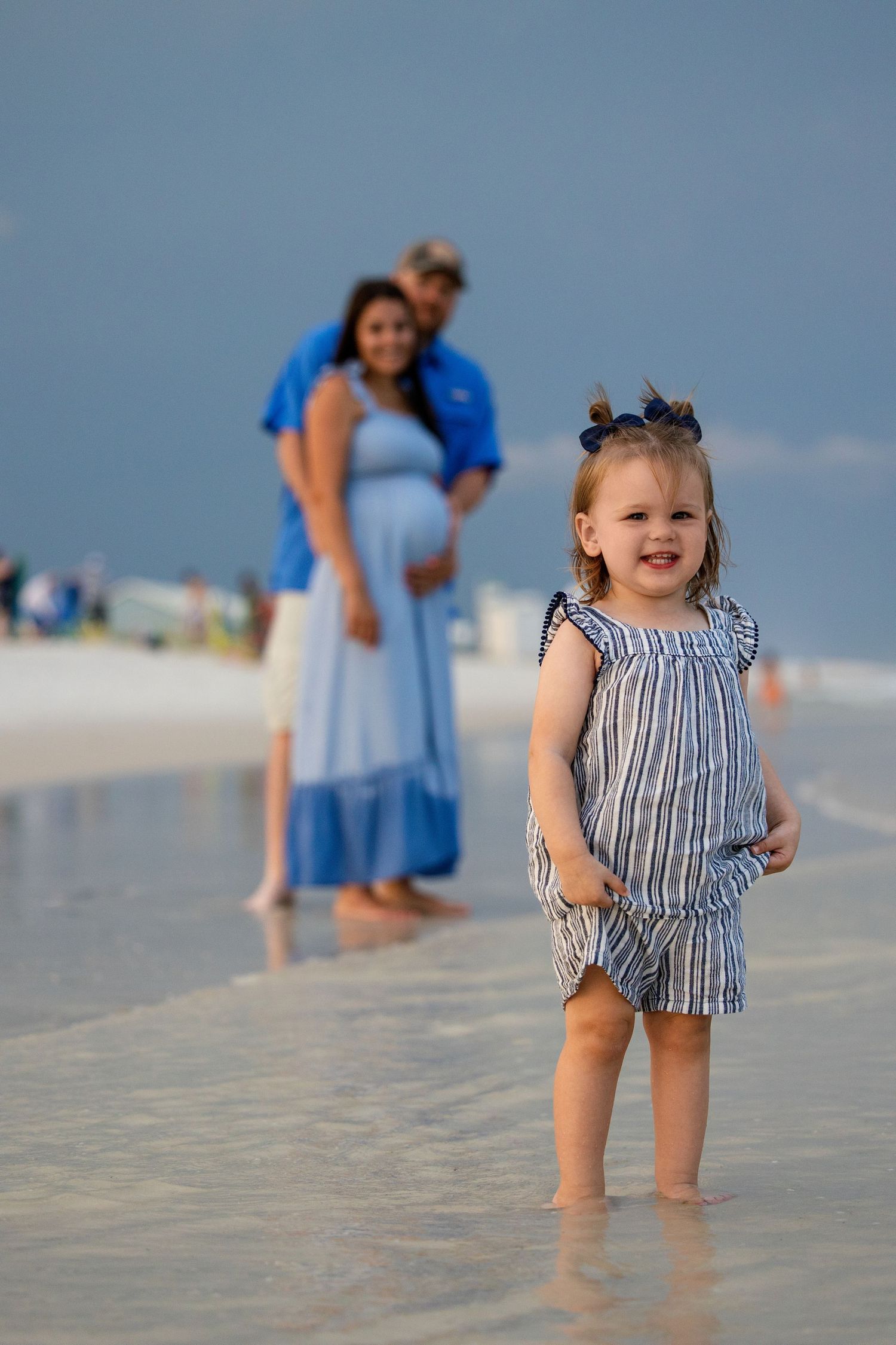 family of three, family session and maternity session on the beach