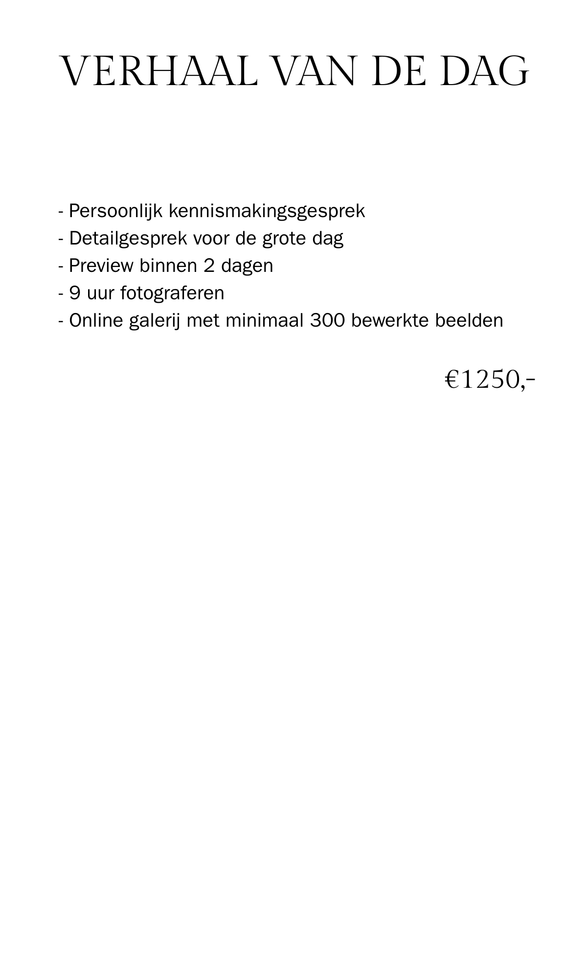Pakket bruiloft Verhaal van de dag