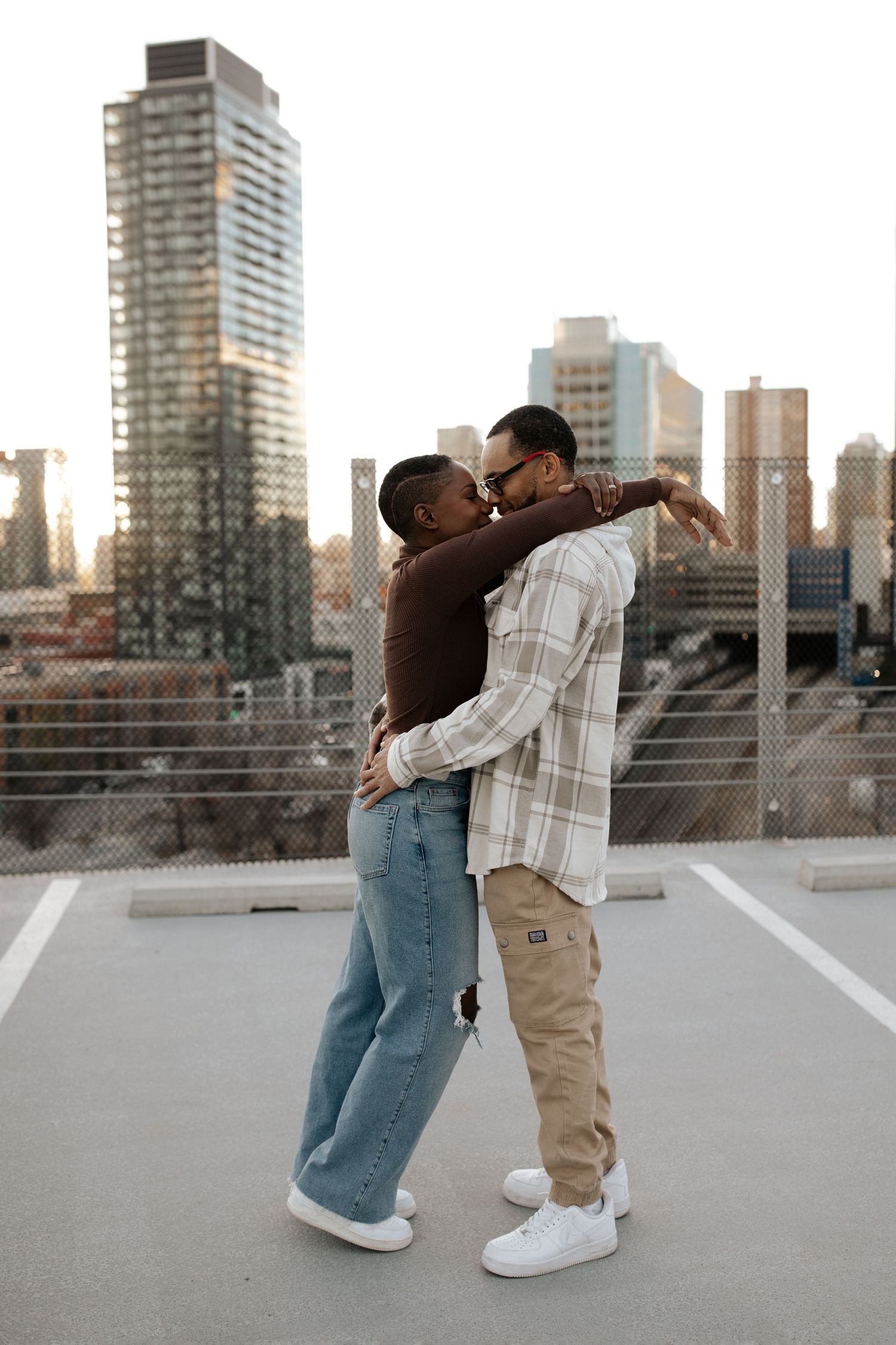 roof top engagement session