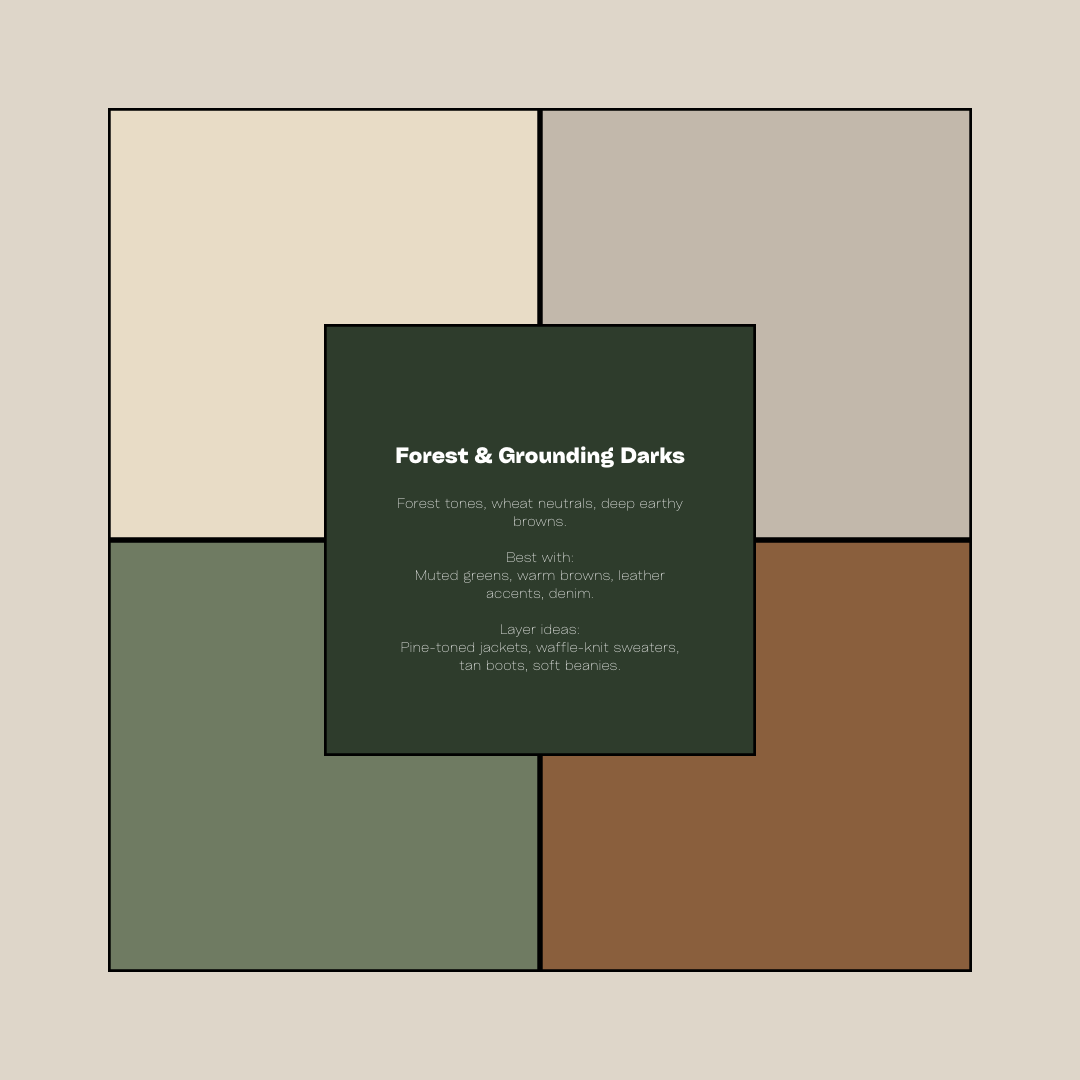 Abstract geometric shapes in forest green and brown tones create a modern minimalist design pattern.