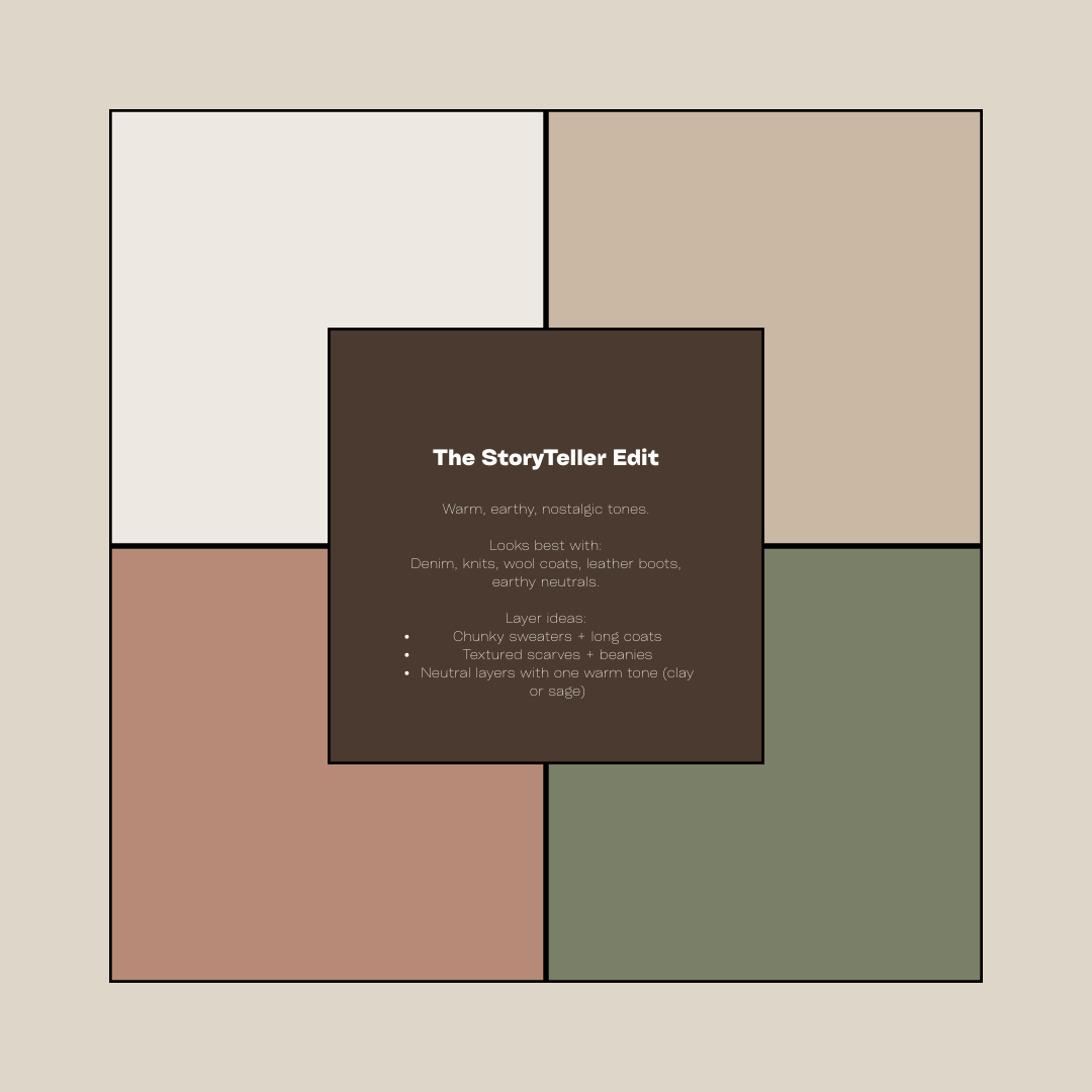 Minimalist geometric layout design with rectangular shapes in muted earth tones of beige, brown, sage green and dusty rose.