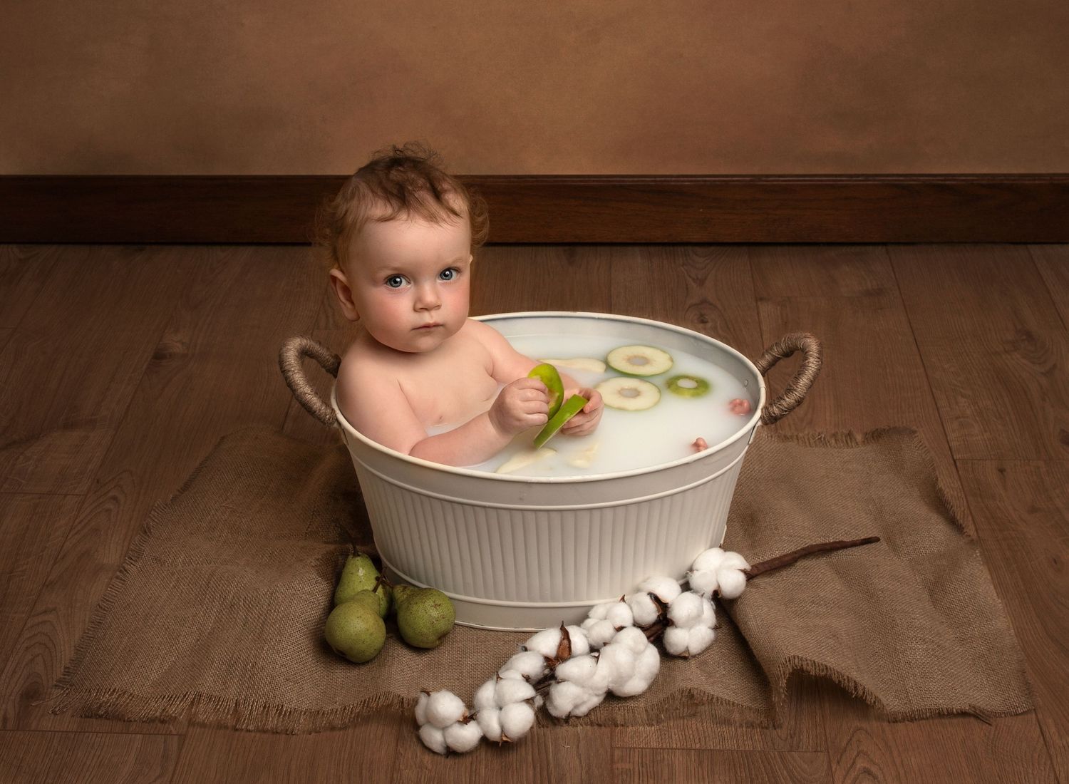 Milk bath photo.
