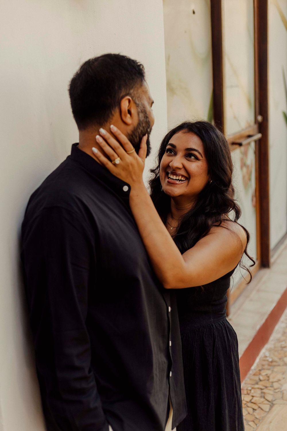 Indian couple emotional candid photo Zanzibar