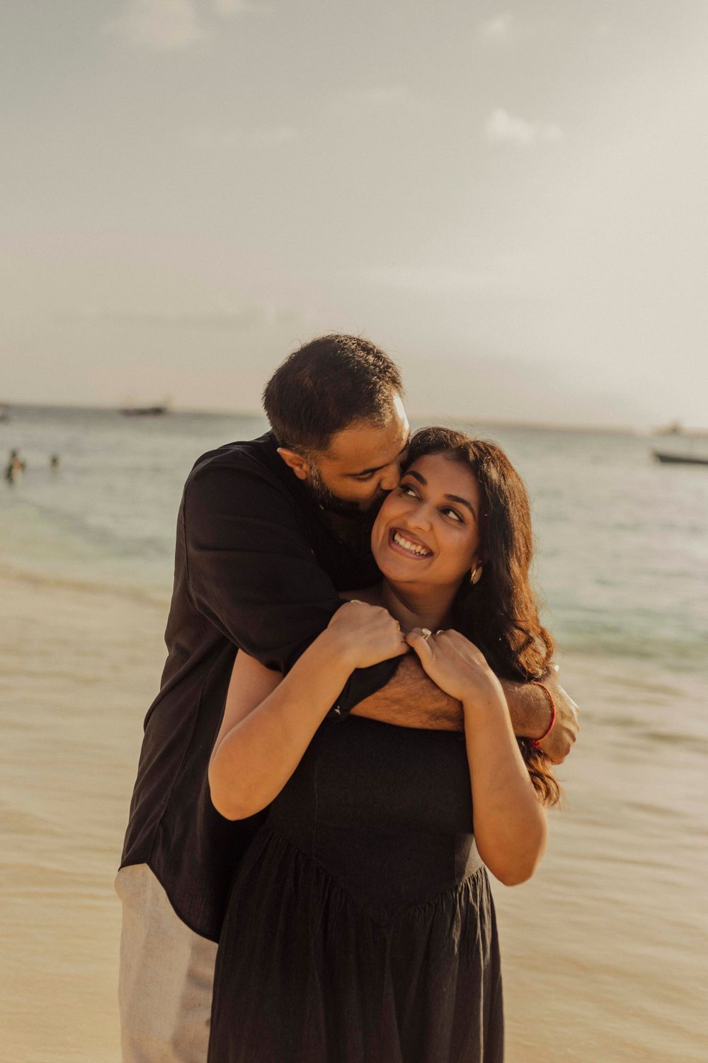 Indian couple romantic portrait Zanzibar island