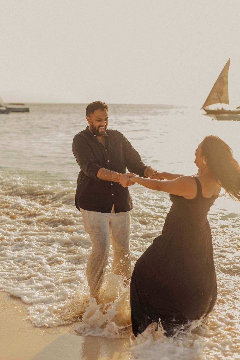 Indian couple vacation photography Zanzibar