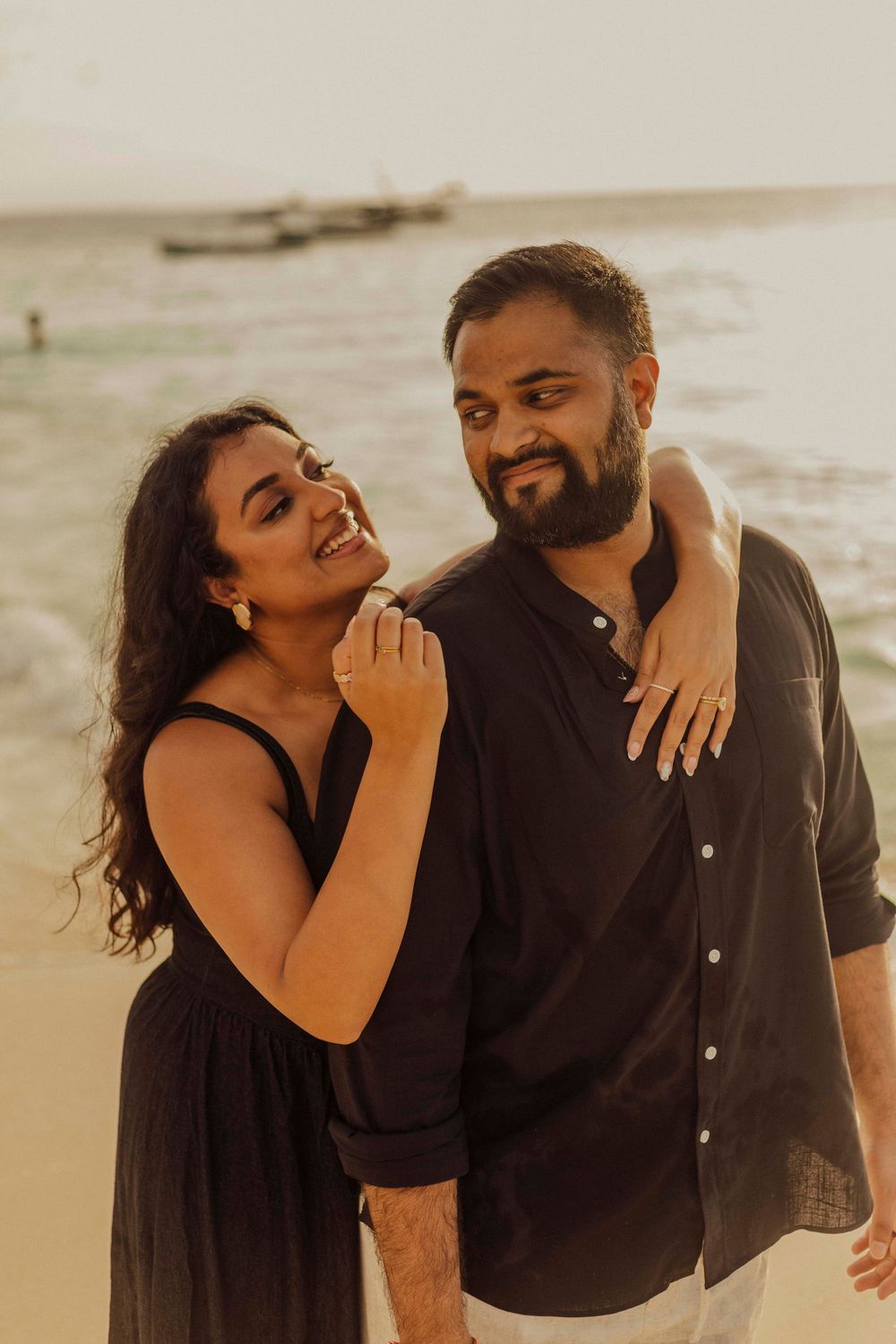 Indian family enjoying beach photoshoot Zanzibar