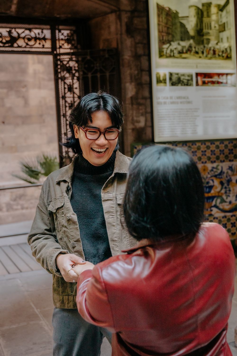 Joyful spin in Gothic Quarter morning light Honeymoon photoshoot Barcelona BarcelonaLoversPH