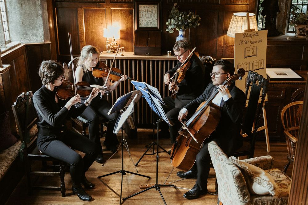String Quartet at Holdsworth House Historic Wedding Venue West Yorkshire Chelle Lundy Photography