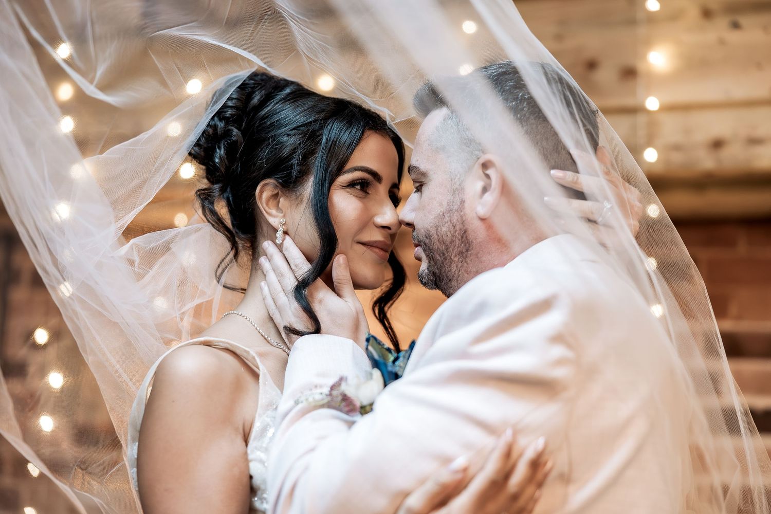 Romantic couple portrait during spring styled shoot at Deighton Lodge.