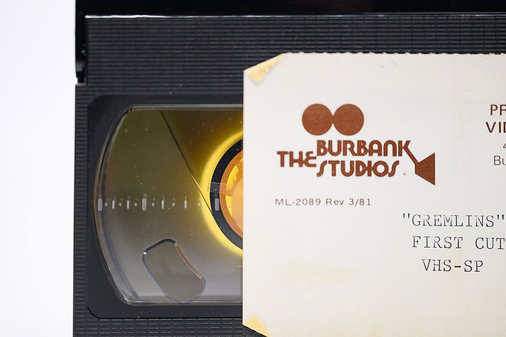 Gremlins rough cut VHS tape detail