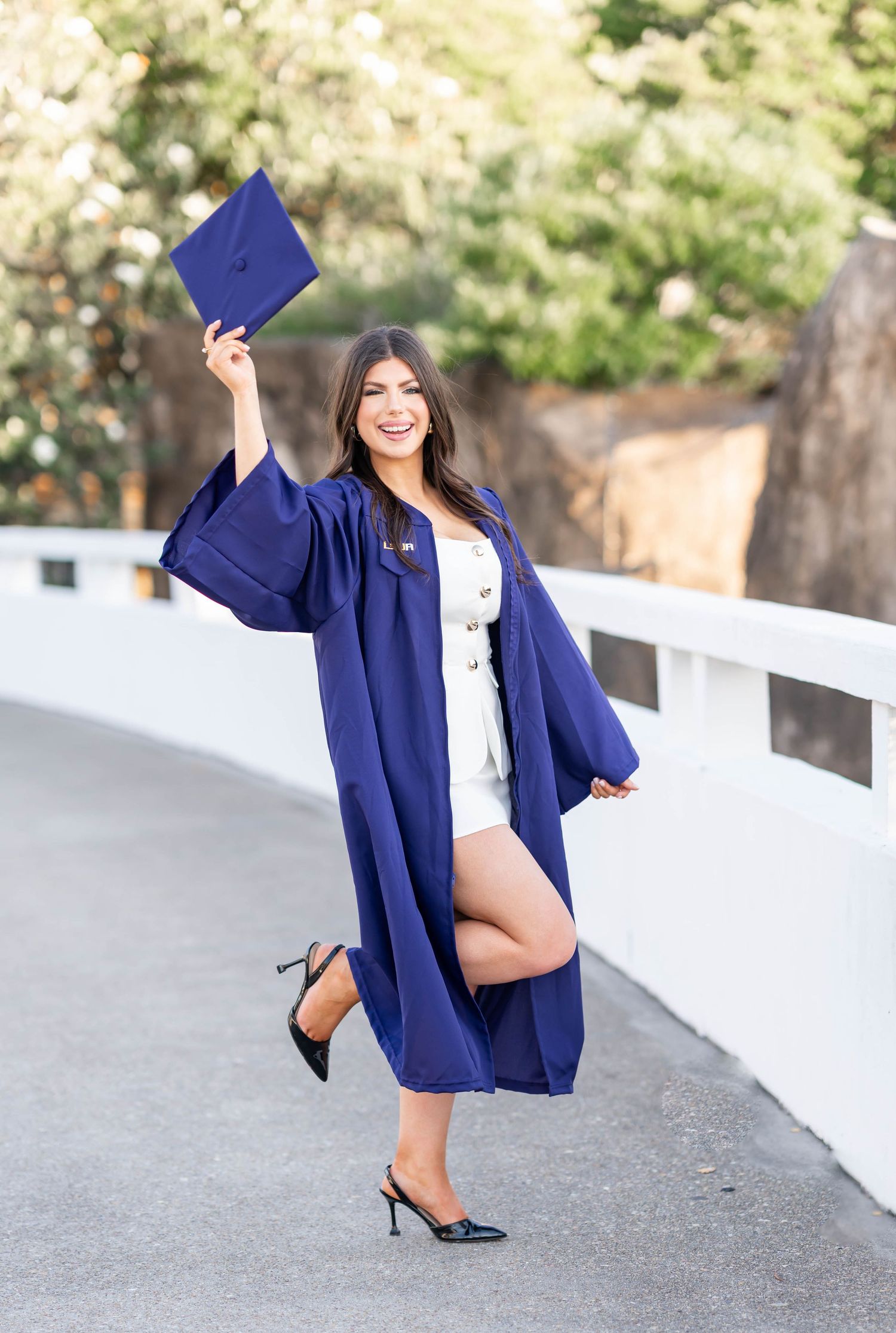 LSU senior girl purple and gold