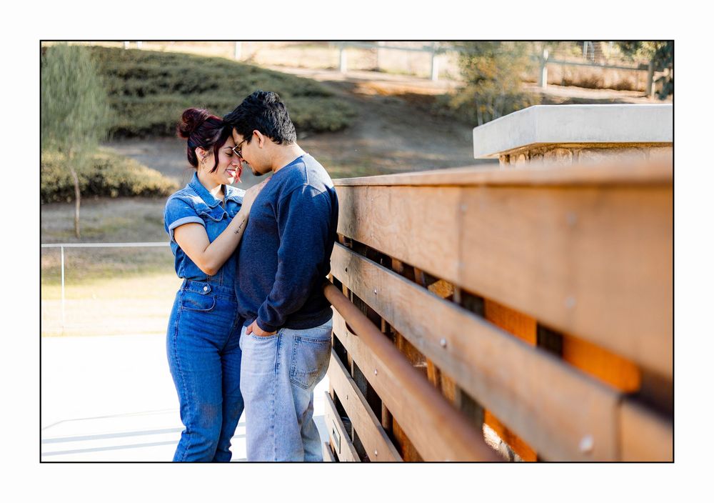Young Couple by the bridge. Couple photography session with Southern California photographer. La Habra Photography session. Outdoors.