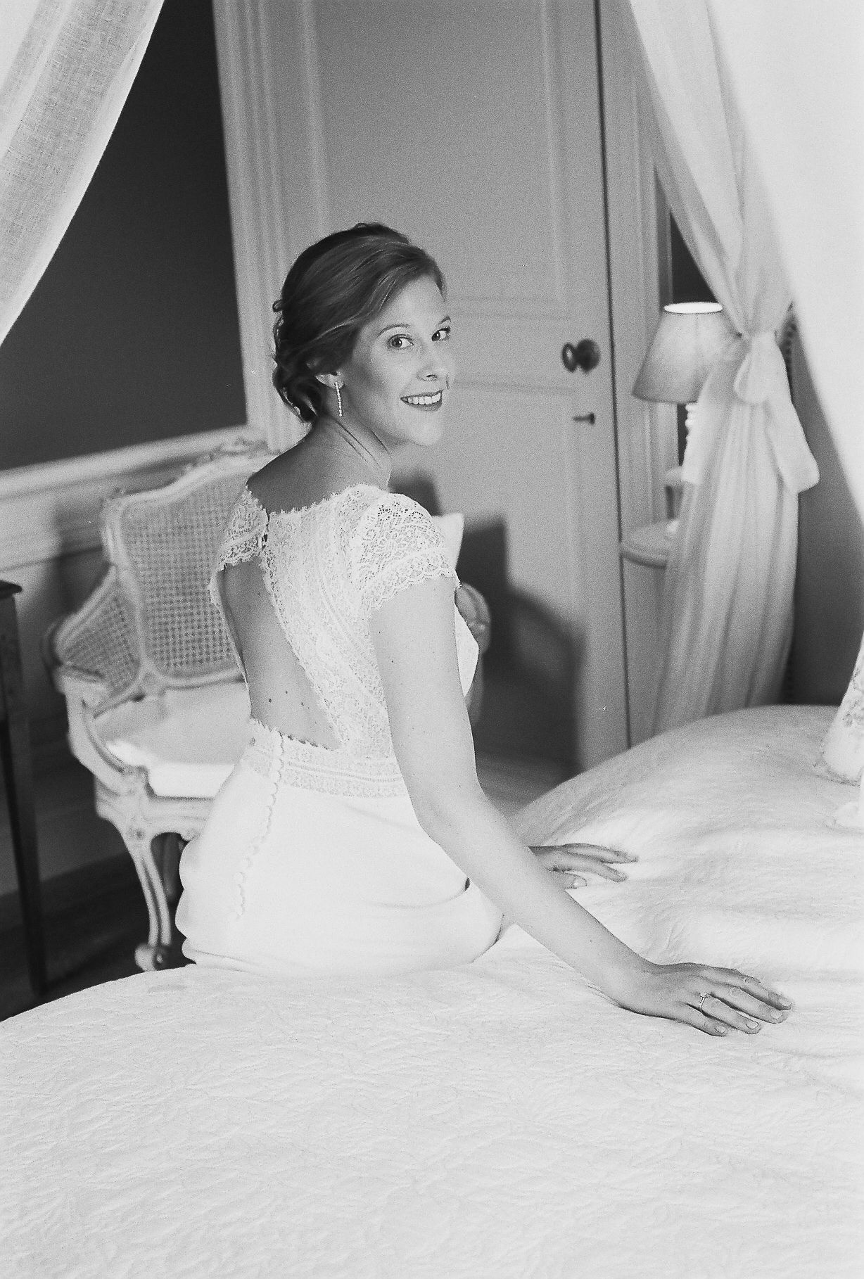 Photo de la mariée au château Bayard