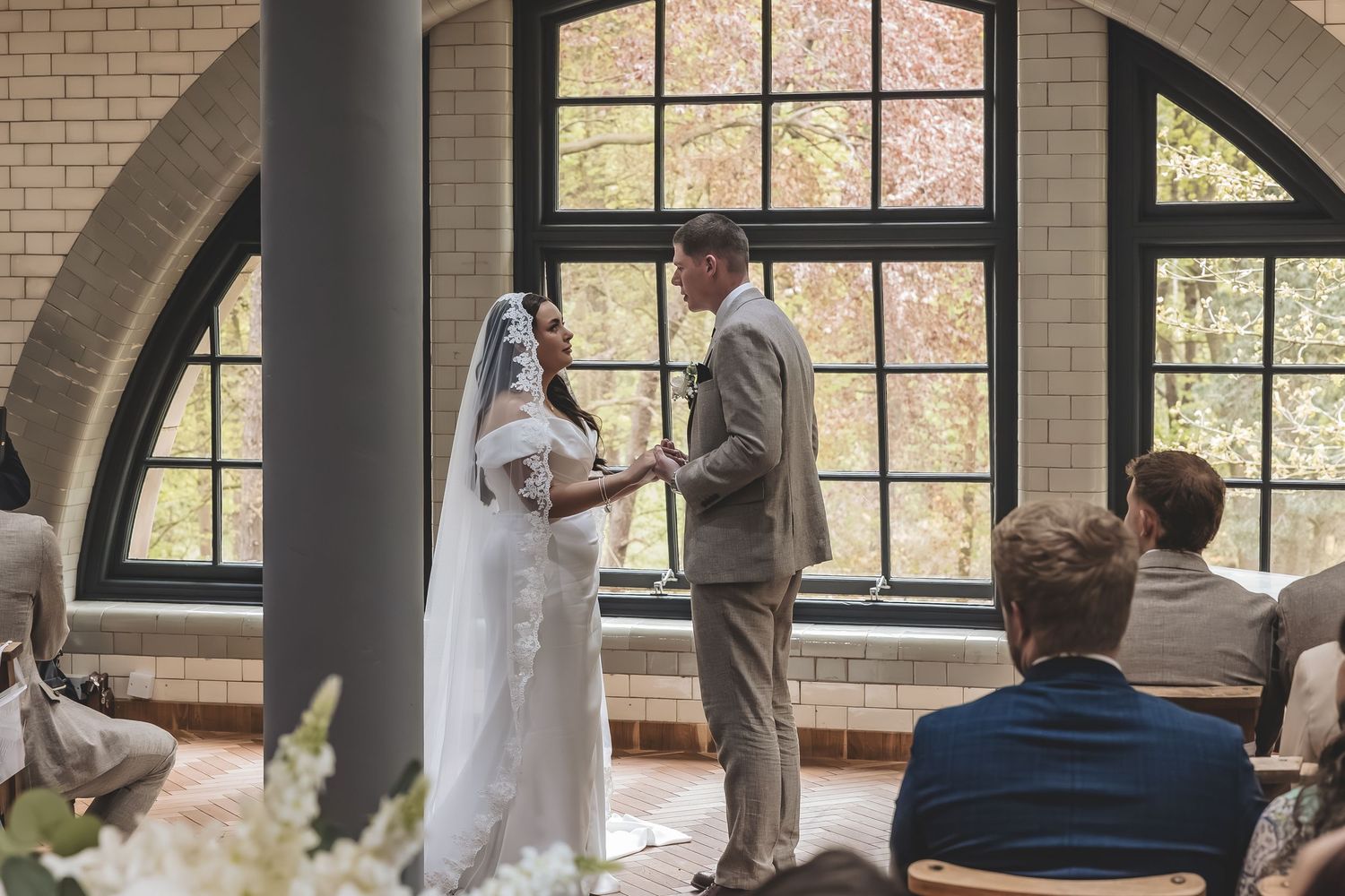 A natural unobtrusive ceremony at the Pumping house a Nottinghamshire wedding venue.