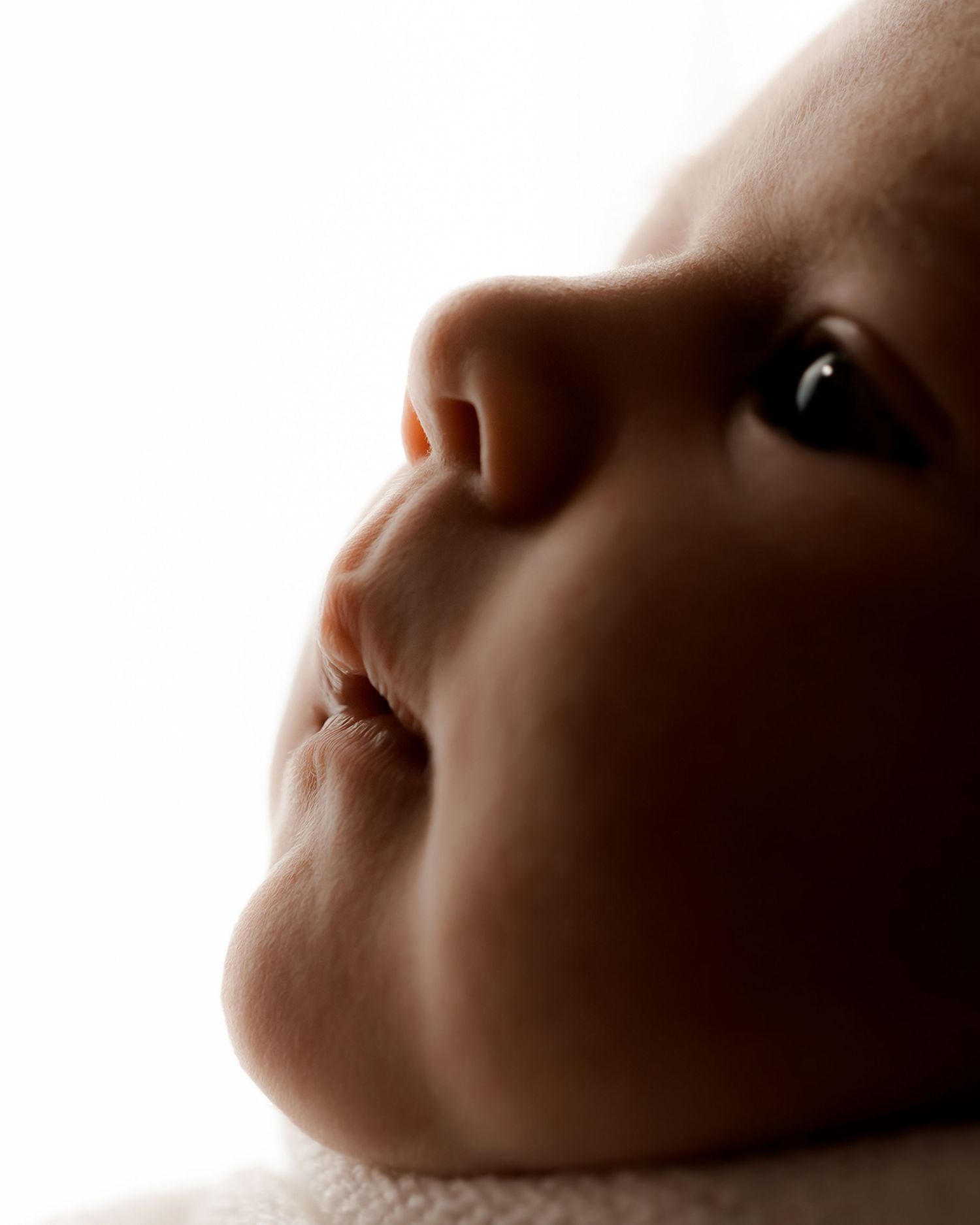 close-up details of newborn baby face