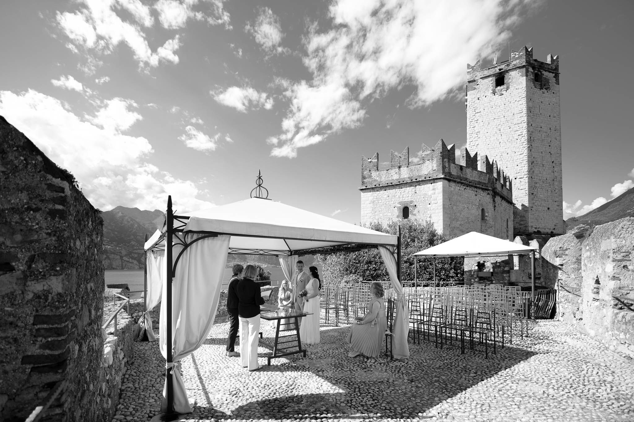 Wedding ceremony at Castle Scaligero in Malcesine on Lake Garda