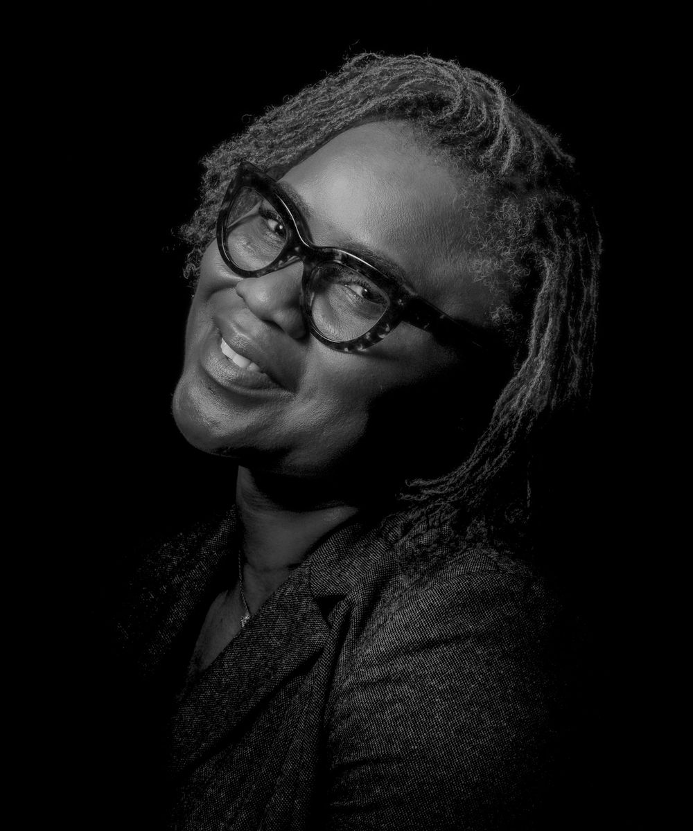 Black & White Portrait of one of the 100 UCL staff members in the "How You See Us" project.