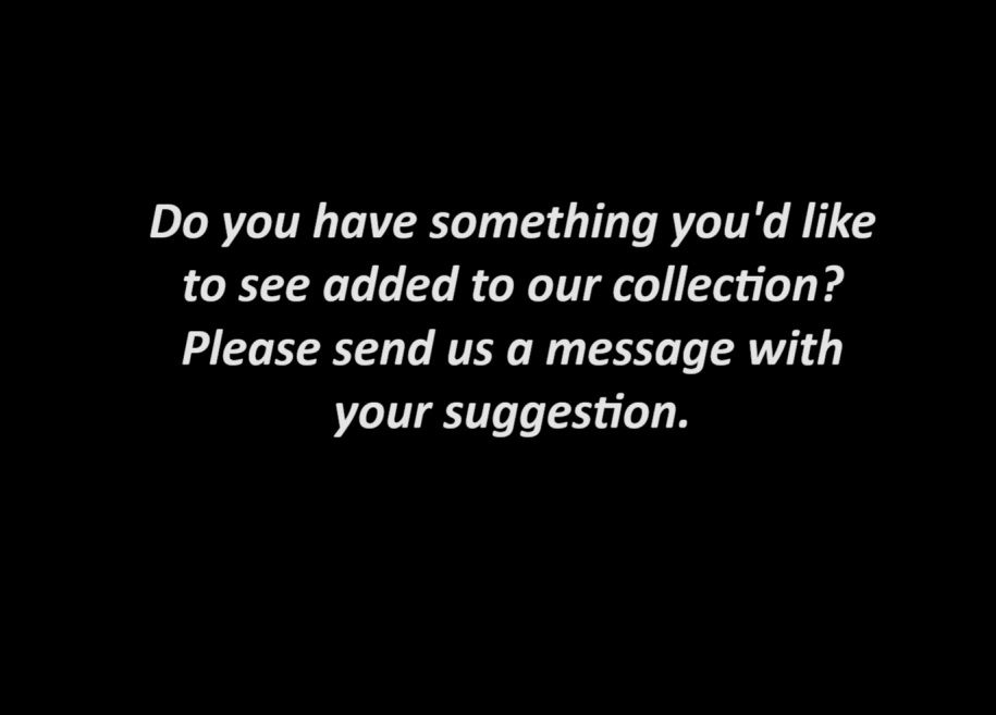 Black background with white text asking for collection suggestions.
