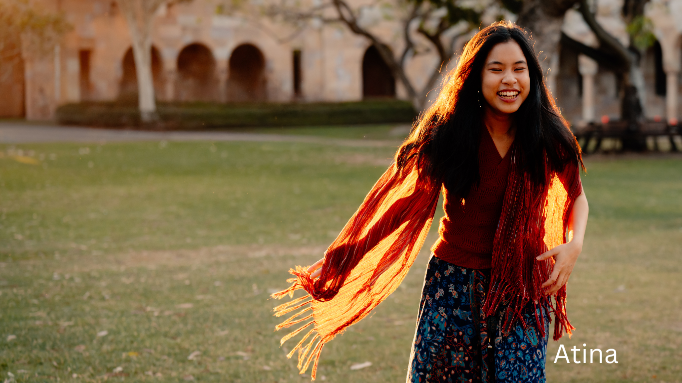 A row of warm autumn photos showing people enjoying falling leaves outdoors.