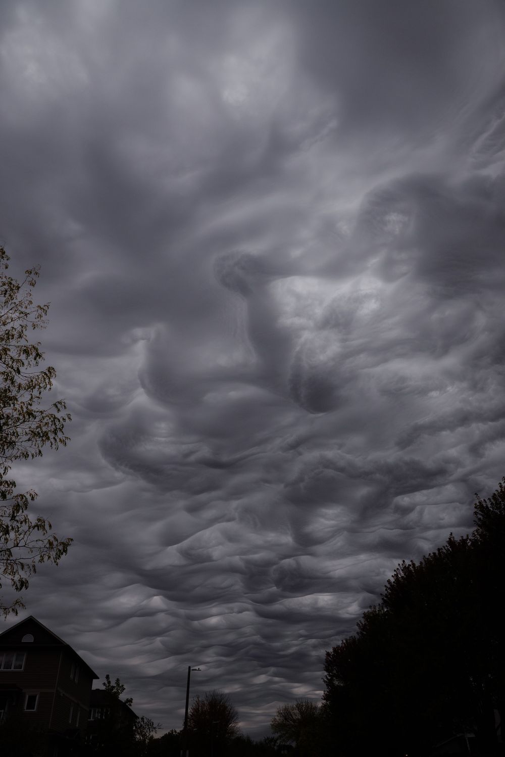 Asperatus clouds at sunset, moody sky, cloudscape, Ottawa weather photography