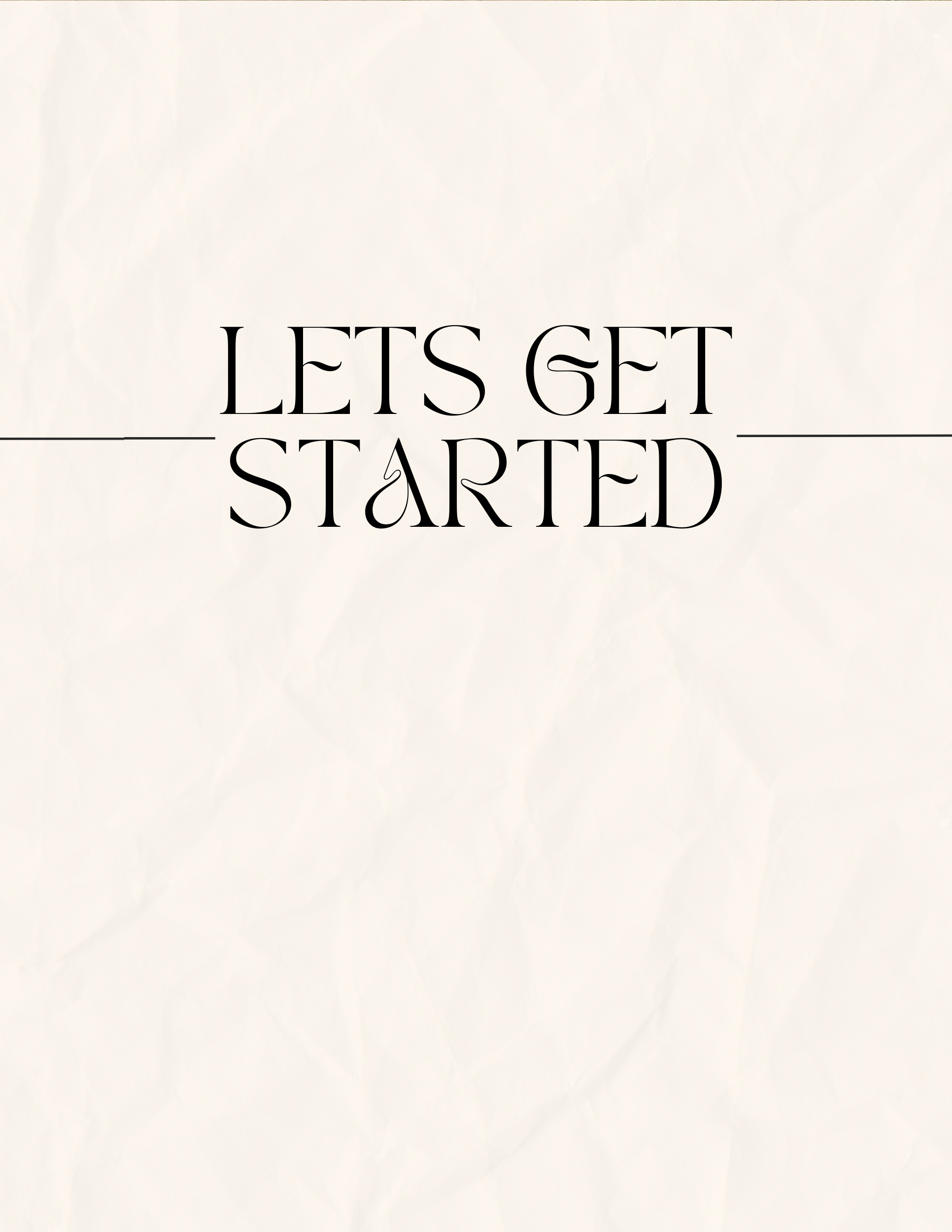 White text reading 'Lets Get Started' on a light pink background in a minimalist design style.