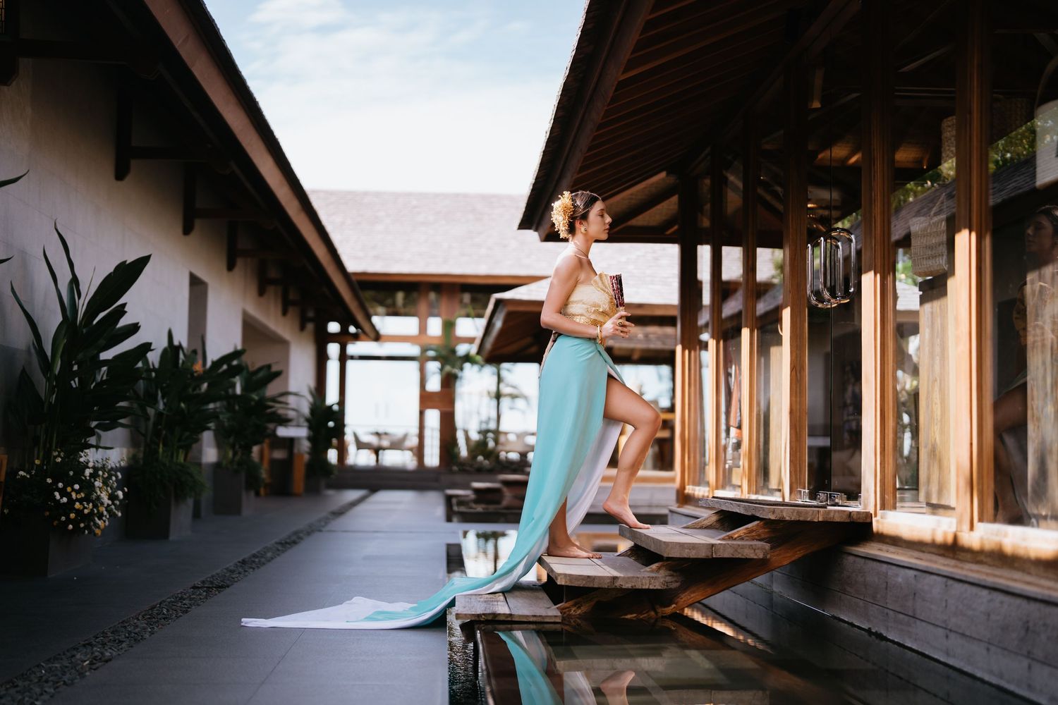 Cultural solo portrait with authentic Balinese clothing at Kappa Senses Ubud