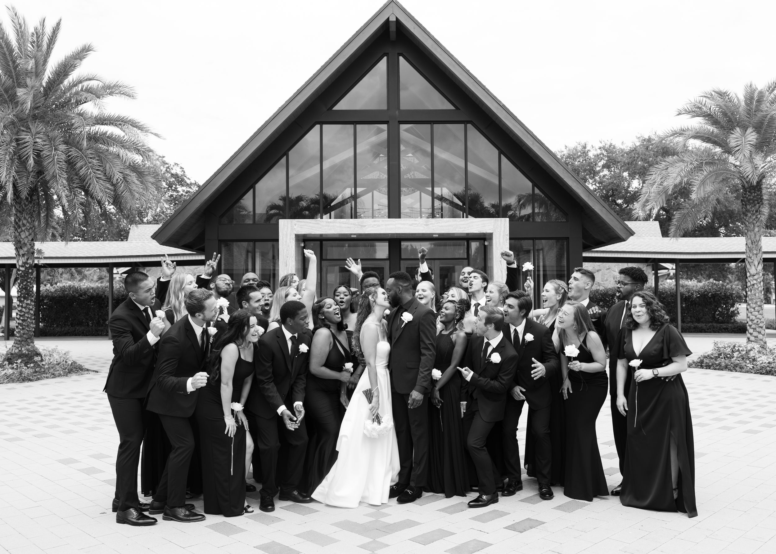 Bride & Groom and Bridal Party portraits in North Palm Beach, Florida. Church wedding in the summer captured by Lindsay McDow Photography