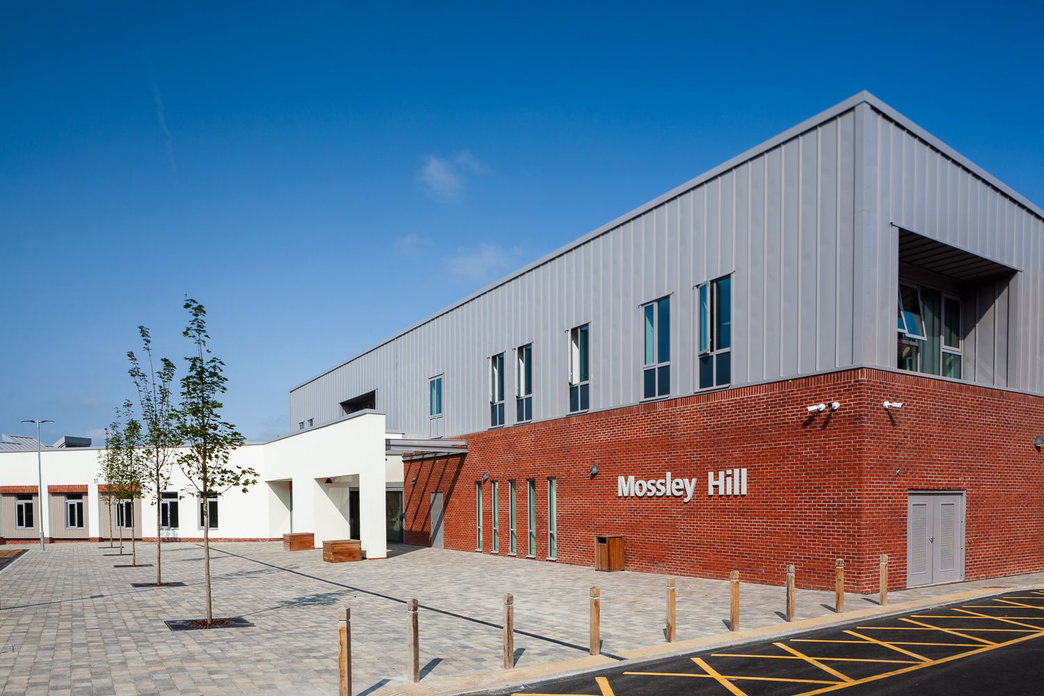 Architectural photograph of exterior of Mossley Hill Hospital Liverpool