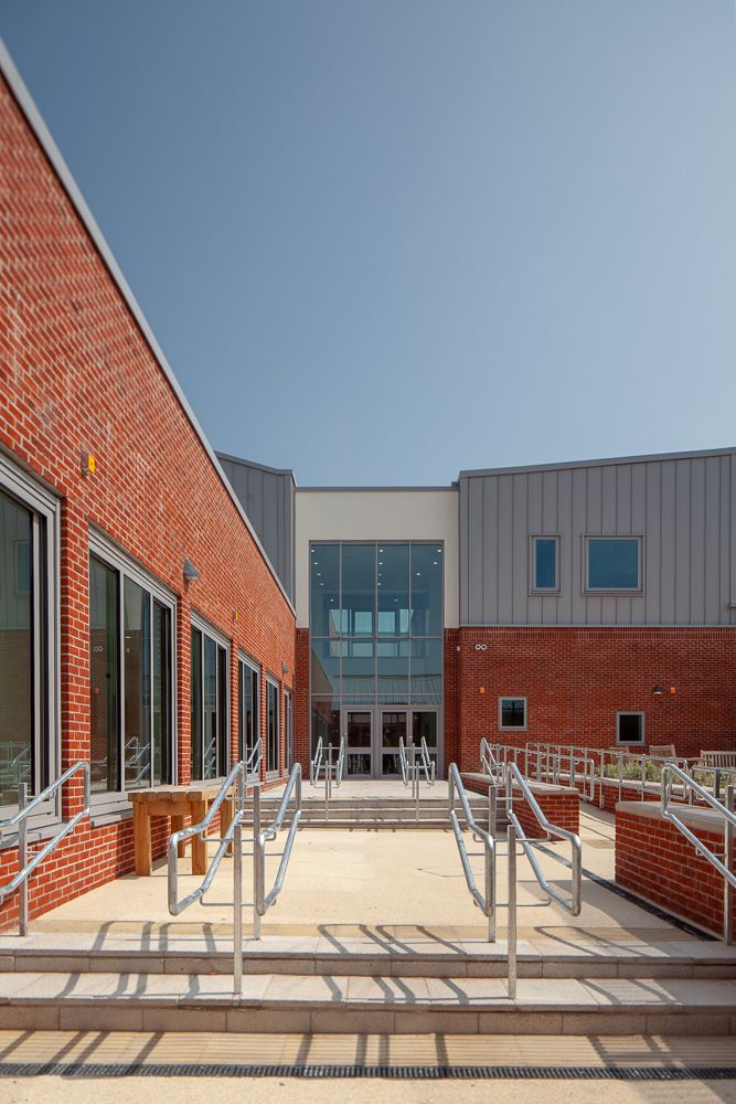 Architectural photograph of Mossley Hill Hospital, Liverpool, exterior garden area