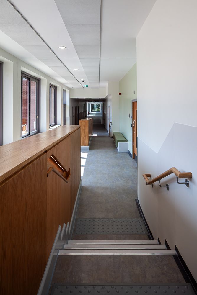 Architectural photograph of Mossley Hill Hospital, Liverpool, hallway Interior