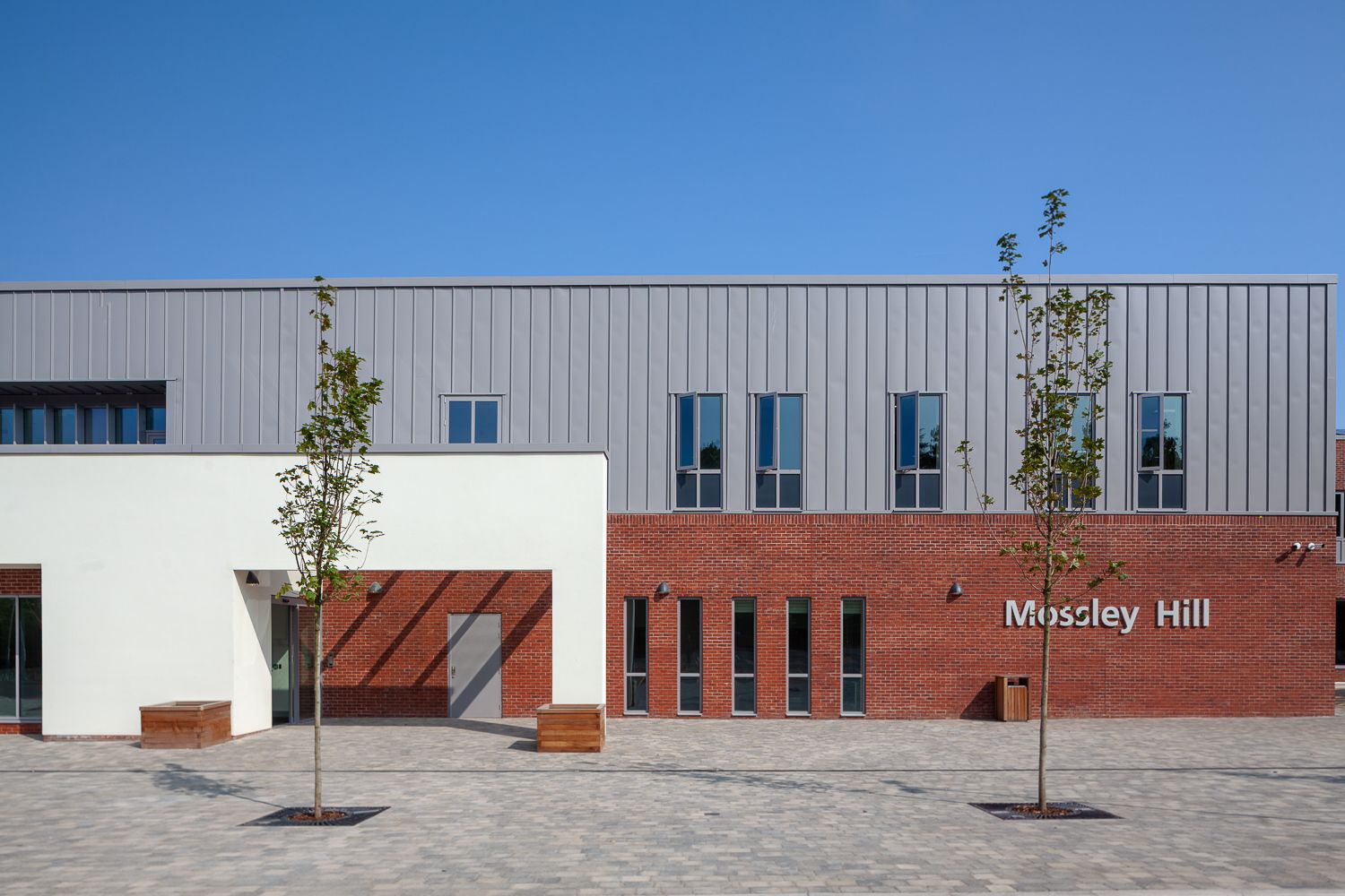 Architectural photograph of exterior of Mossley Hill Hospital Liverpool