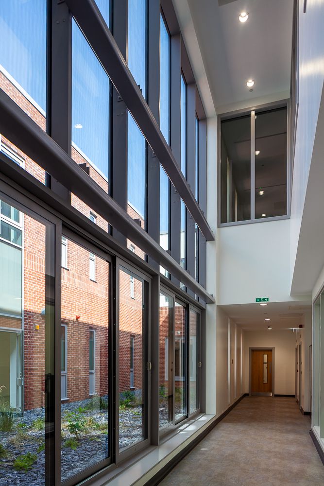 Architectural photograph of Mossley Hill Hospital, Liverpool, Interior window detail