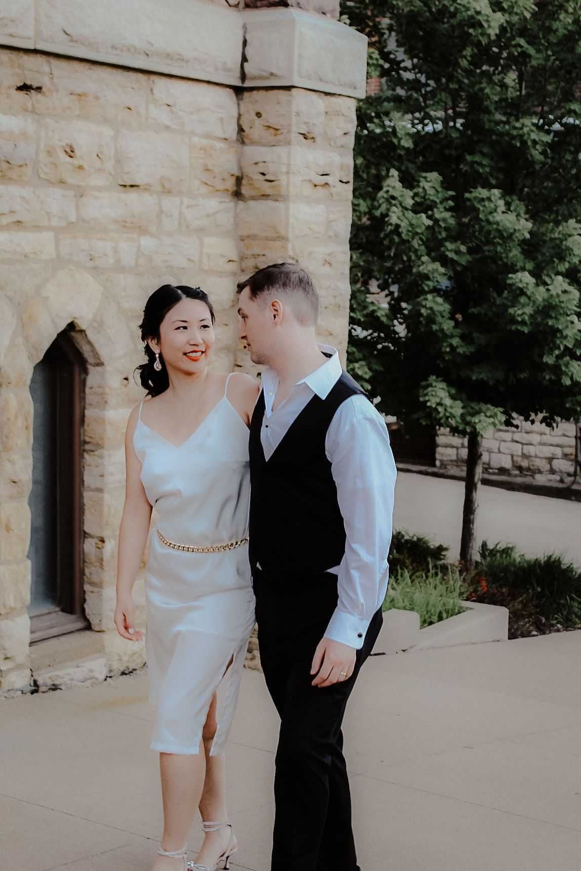 wedding, couple walking