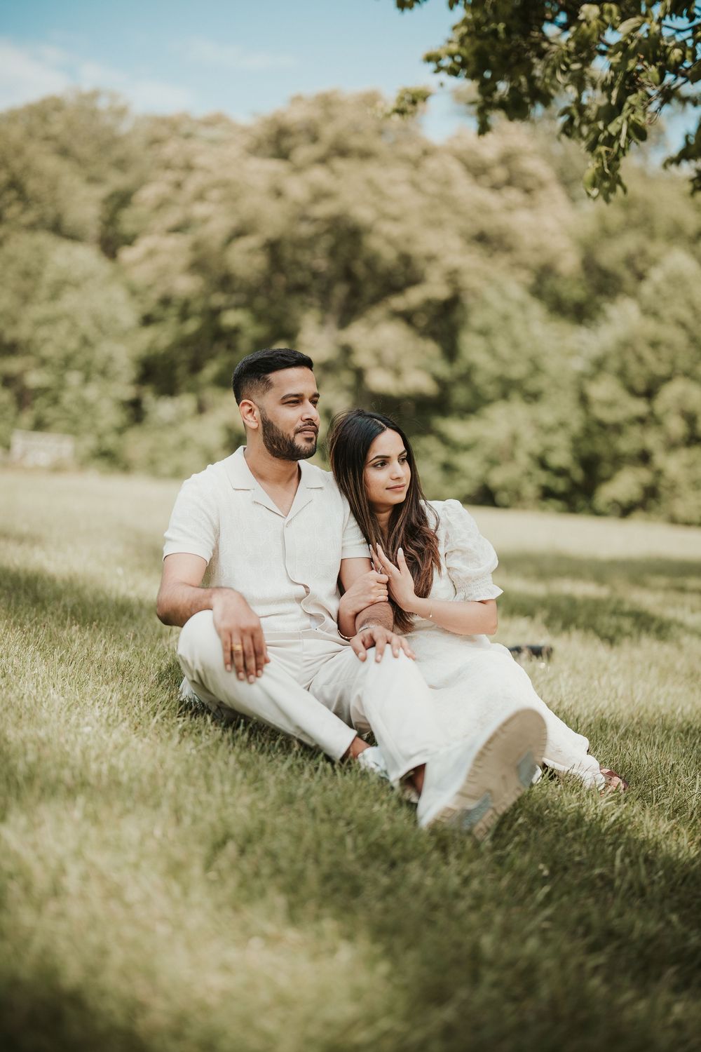 Engagement photo at Meadowlark Botanical Garden in Vienna, VA.