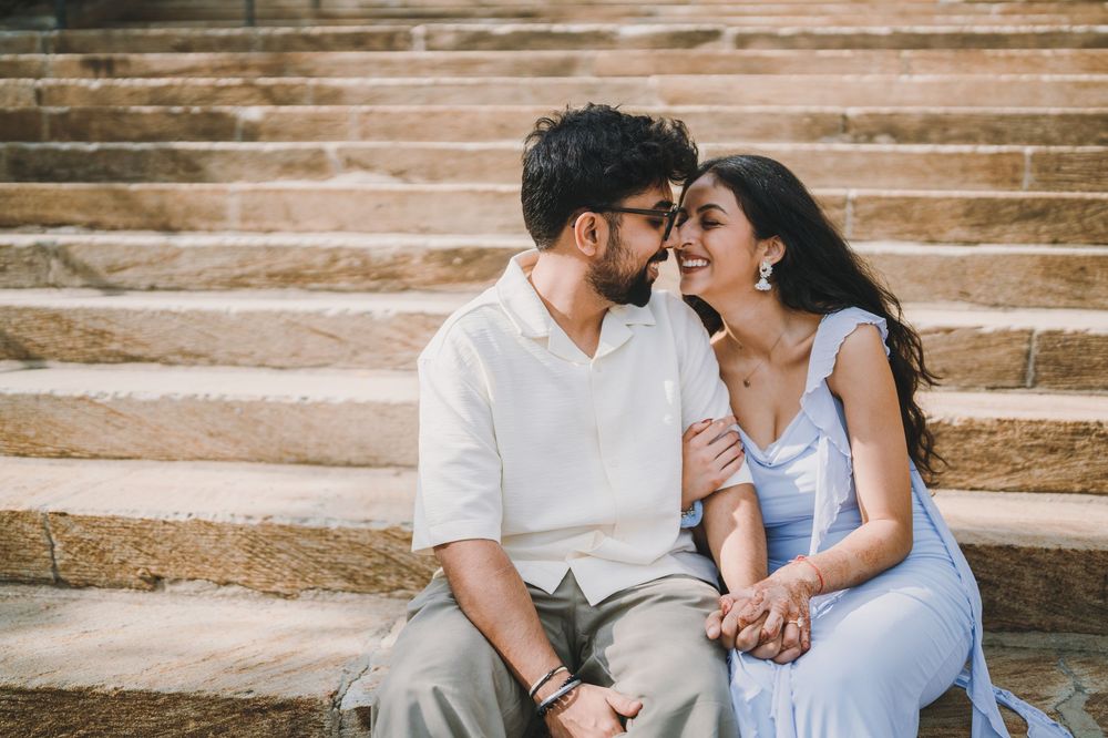 Engagement photos at the National Cathedral